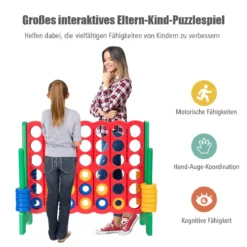 Vier-Gewinnt Spiel 4 Gewinnt Spielbrettsätze Vier in Einer Reihe Spiel mit 42 Jumbo-Ringen Bunt