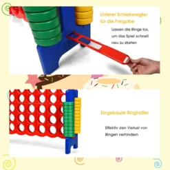 Vier-Gewinnt Spiel 4 Gewinnt Spielbrettsätze Vier in Einer Reihe Spiel mit 42 Jumbo-Ringen Bunt