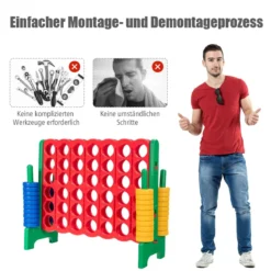 Vier-Gewinnt Spiel 4 Gewinnt Spielbrettsätze Vier in Einer Reihe Spiel mit 42 Jumbo-Ringen Bunt