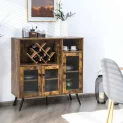 Vintage Sideboard mit Verstellbaren Einlegeböden für Ess- / Wohn- / Arbeitszimmer Rustikales Braun