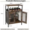 Vintage Weinschrank mit Abnehmbarem Weinregal & Integrierten Glashaltern Rustikales Braun