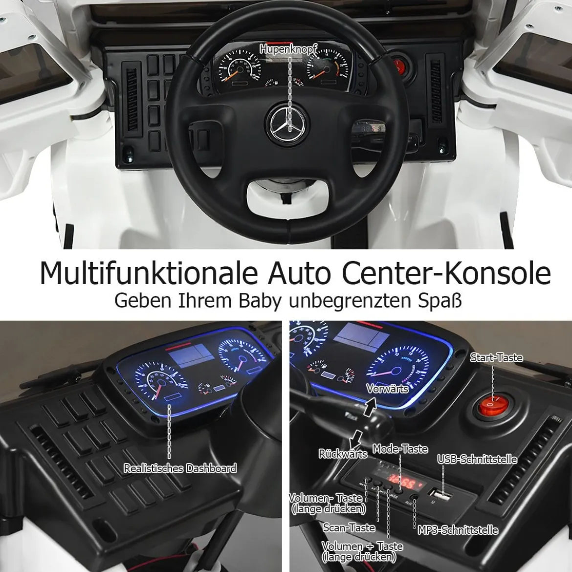 12V Kinderauto mit 2,4G Fernbedienung & 2 Geschwindigkeiten