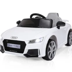 12V Kinderauto mit 2 Motoren und MP3 und Musik 104 x 63,5 x 45,5 cm Weiß