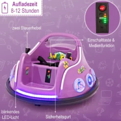 12V Kinder Autoscooter 360 Grad Drehung mit Musik & Lichtern & Fernbedienung