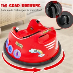 12V Kinder Autoscooter 360 Grad Drehung mit Musik & Lichtern & Fernbedienung