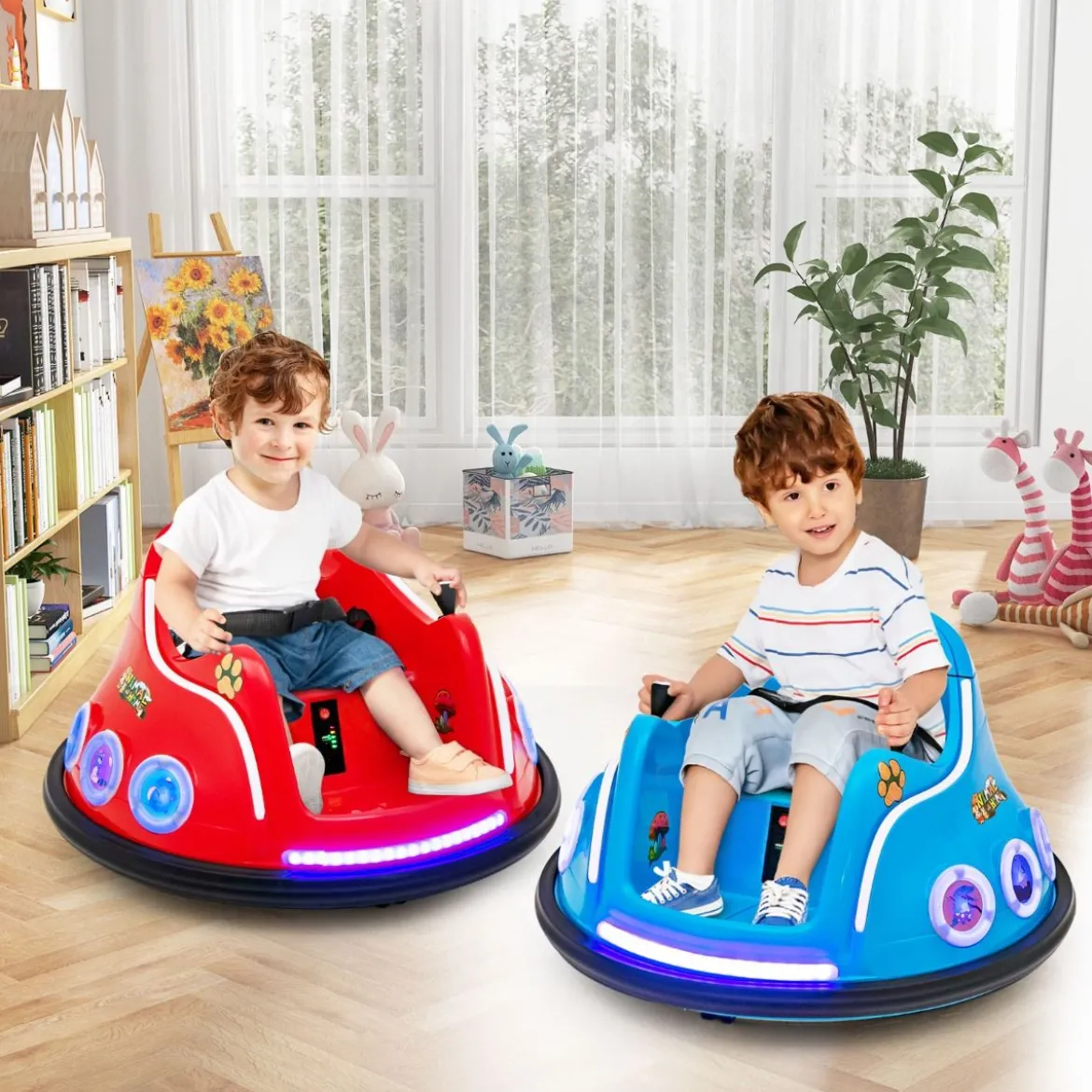 12V Kinder Autoscooter 360 Grad Drehung mit Musik & Lichtern & Fernbedienung