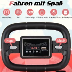 6V Kinder Autoscooter mit Musik & Lichtern & 360° Rotation Elektroauto Bumper car 1,5-3 km/h Rosa