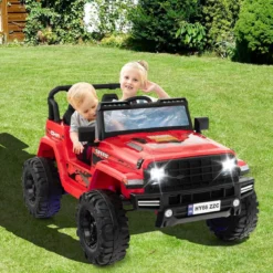 24V Kinder Elektroauto Kinderauto elektrisch 2 Sitzer 77 x 115 x 67 cm Rot