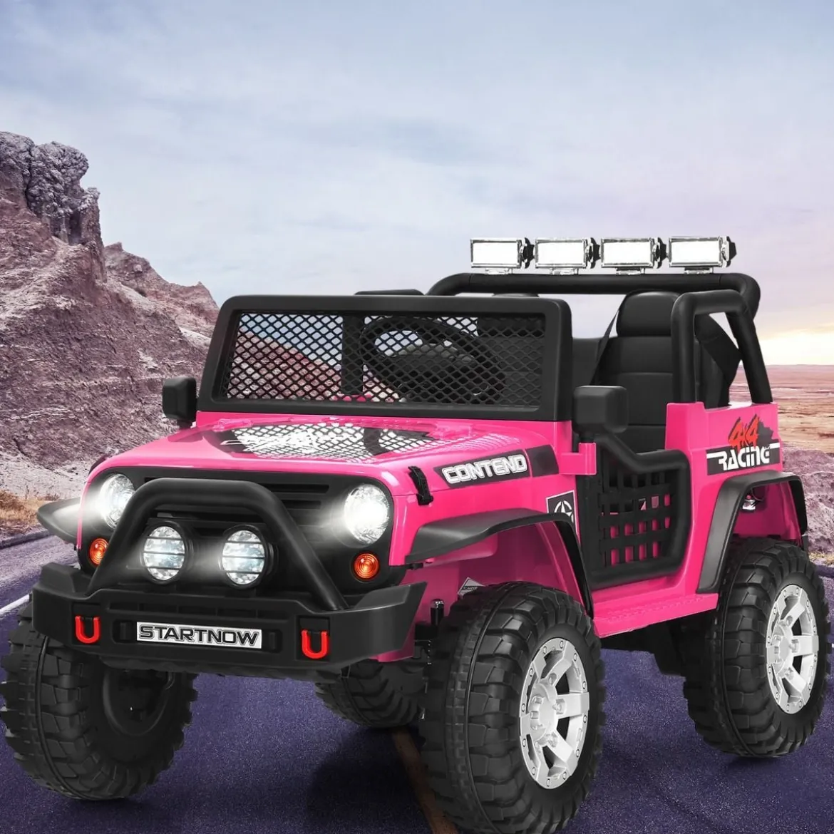 12V Kinder Elektroauto mit Fernbedienung & Licht & Musik Elektrisches Kinderfahrzeug