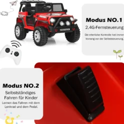 12V Kinder Elektroauto mit Fernbedienung & Licht & Musik Elektrisches Kinderfahrzeug
