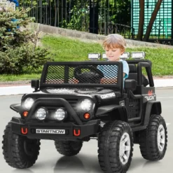 12V Kinder Elektroauto mit Fernbedienung & Licht & Musik Elektrisches Kinderfahrzeug