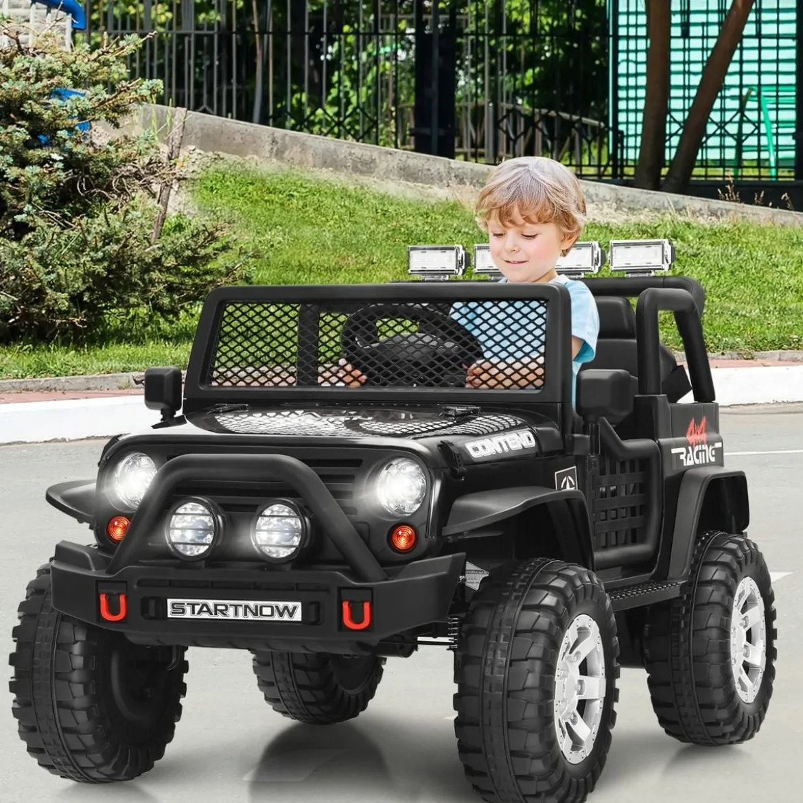 12V Kinder Elektroauto mit Fernbedienung & Licht & Musik Elektrisches Kinderfahrzeug