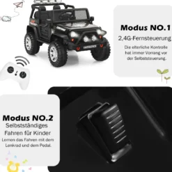 12V Kinder Elektroauto mit Fernbedienung & Licht & Musik Elektrisches Kinderfahrzeug