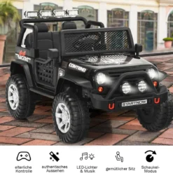 12V Kinder Elektroauto mit Fernbedienung & Licht & Musik Elektrisches Kinderfahrzeug