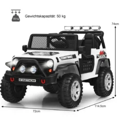 12V Kinder Elektroauto mit Fernbedienung & Licht & Musik Elektrisches Kinderfahrzeug