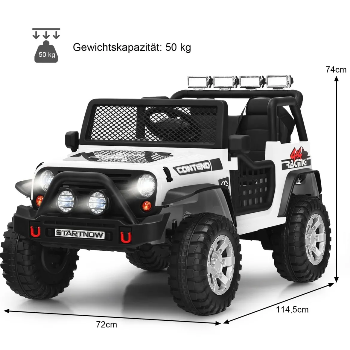 12V Kinder Elektroauto mit Fernbedienung & Licht & Musik Elektrisches Kinderfahrzeug