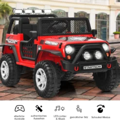 12V Kinder Elektroauto mit Fernbedienung & Licht & Musik Elektrisches Kinderfahrzeug