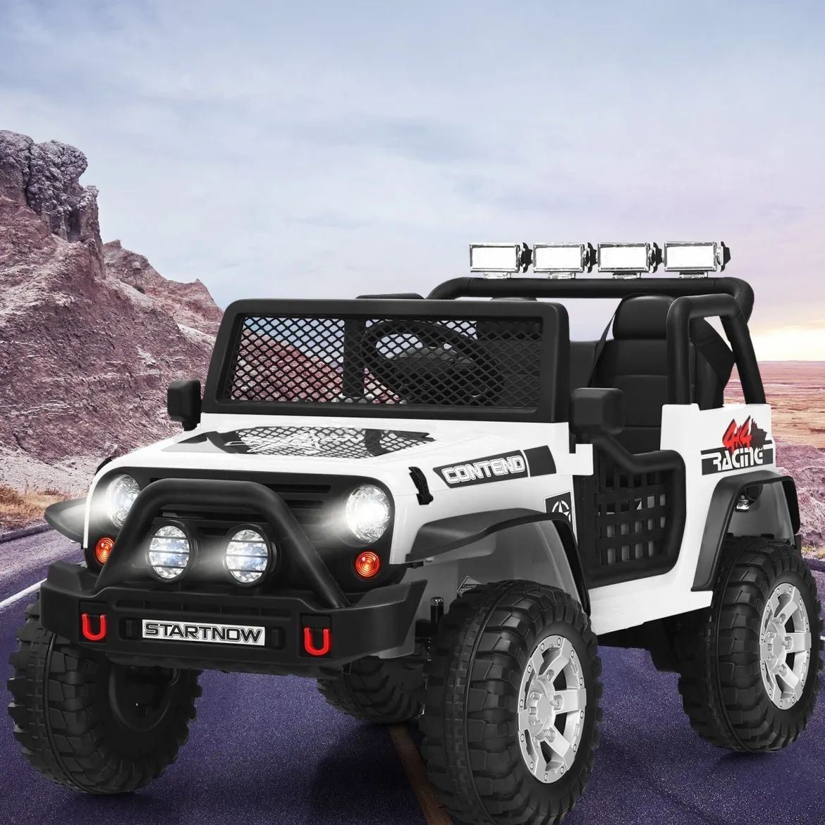 12V Kinder Elektroauto mit Fernbedienung & Licht & Musik Elektrisches Kinderfahrzeug