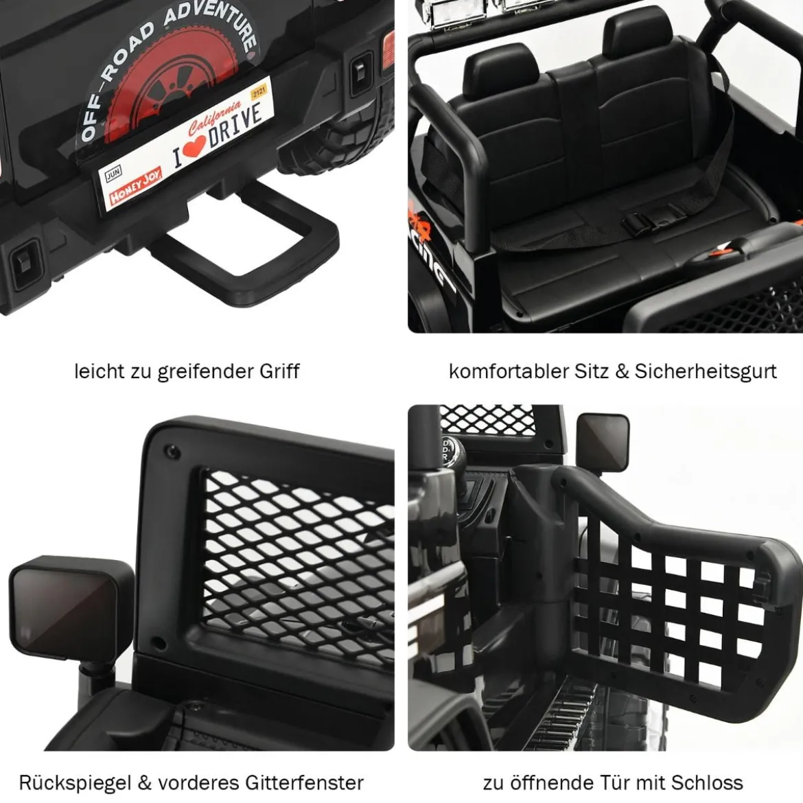 12V Kinder Elektroauto mit Fernbedienung & Licht & Musik Elektrisches Kinderfahrzeug