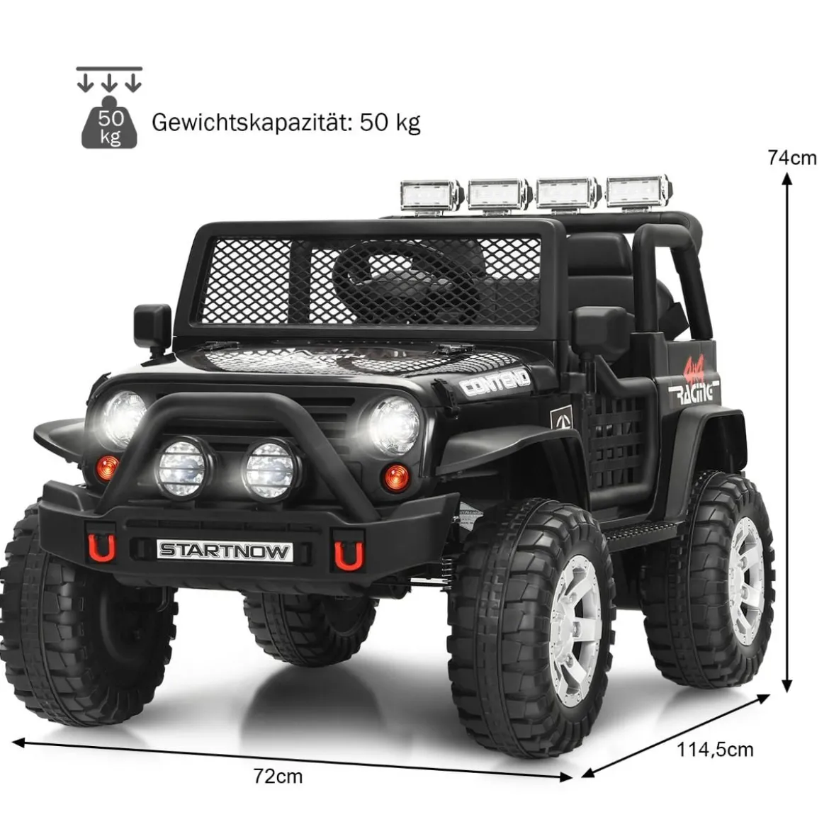 12V Kinder Elektroauto mit Fernbedienung & Licht & Musik Elektrisches Kinderfahrzeug