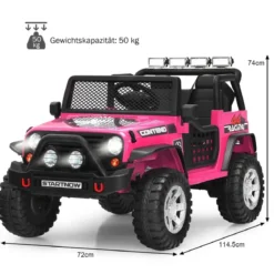 12V Kinder Elektroauto mit Fernbedienung & Licht & Musik Elektrisches Kinderfahrzeug