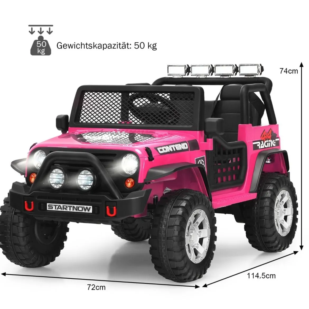 12V Kinder Elektroauto mit Fernbedienung & Licht & Musik Elektrisches Kinderfahrzeug