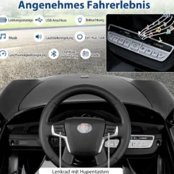 12V Kinder Elektroauto mit Fernbedienung & Soft-Start Lizenzierter Porsche Elektrofahrzeug Schwarz