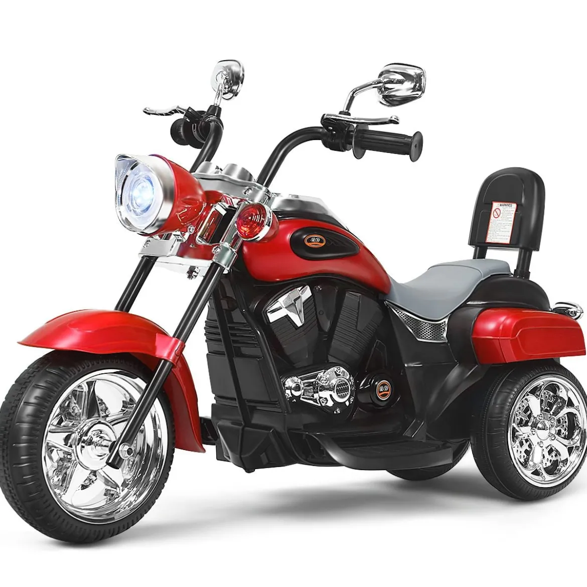 6V Kinder Elektro Motorrad mit Verstellbaren Scheinwerfer & Sound Dreirad Elektromotorrad