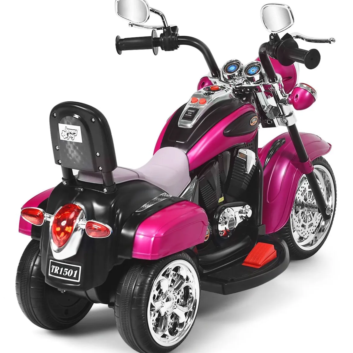 6V Kinder Elektro Motorrad mit Verstellbaren Scheinwerfer & Sound Dreirad Elektromotorrad