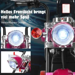 6V Kinder Elektro Motorrad mit Verstellbaren Scheinwerfer & Sound Dreirad Elektromotorrad