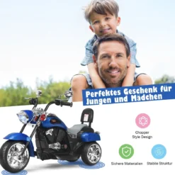 6V Kinder Elektro Motorrad mit Verstellbaren Scheinwerfer & Sound Dreirad Elektromotorrad