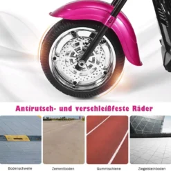 6V Kinder Elektro Motorrad mit Verstellbaren Scheinwerfer & Sound Dreirad Elektromotorrad