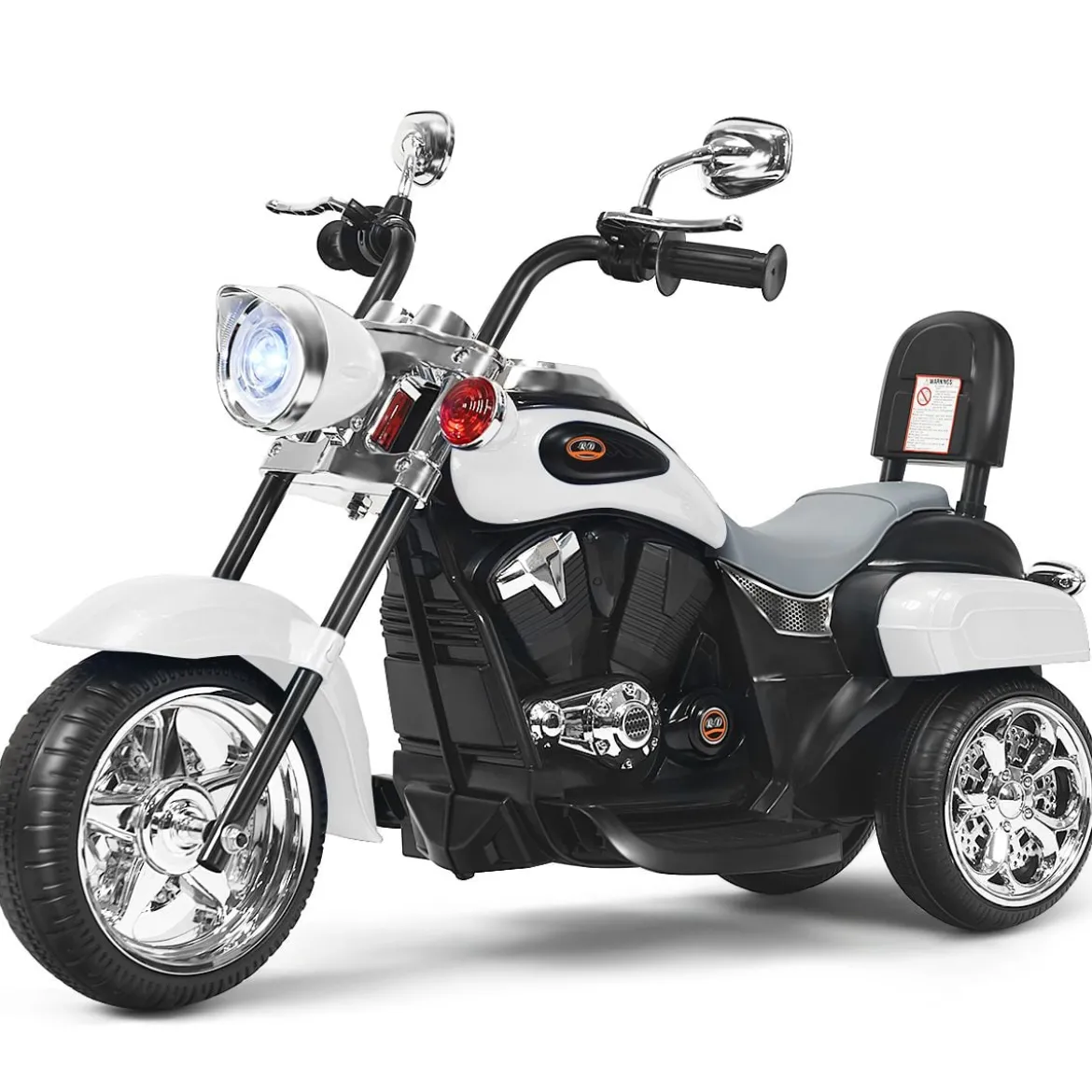 6V Kinder Elektro Motorrad mit Verstellbaren Scheinwerfer & Sound Dreirad Elektromotorrad