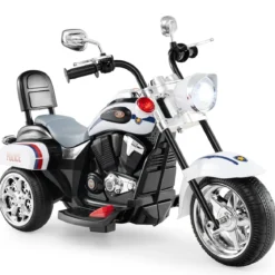 6V Kinder Elektro Motorrad mit Verstellbaren Scheinwerfer & Sound Dreirad Elektromotorrad