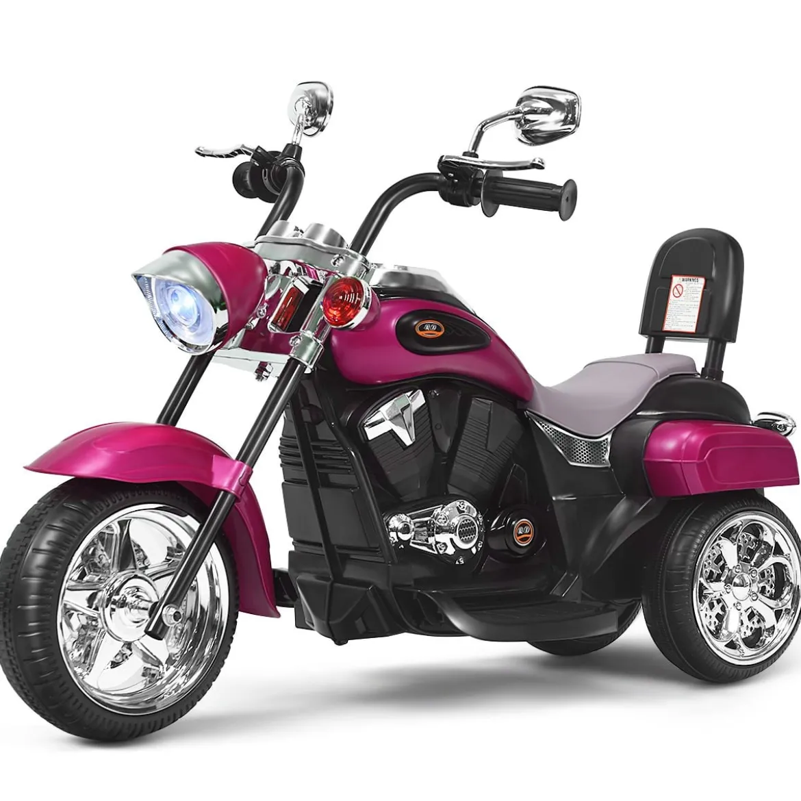 6V Kinder Elektro Motorrad mit Verstellbaren Scheinwerfer & Sound Dreirad Elektromotorrad