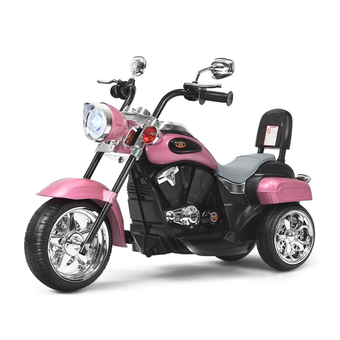 6V Kinder Elektro Motorrad mit Verstellbaren Scheinwerfer & Sound Dreirad Elektromotorrad