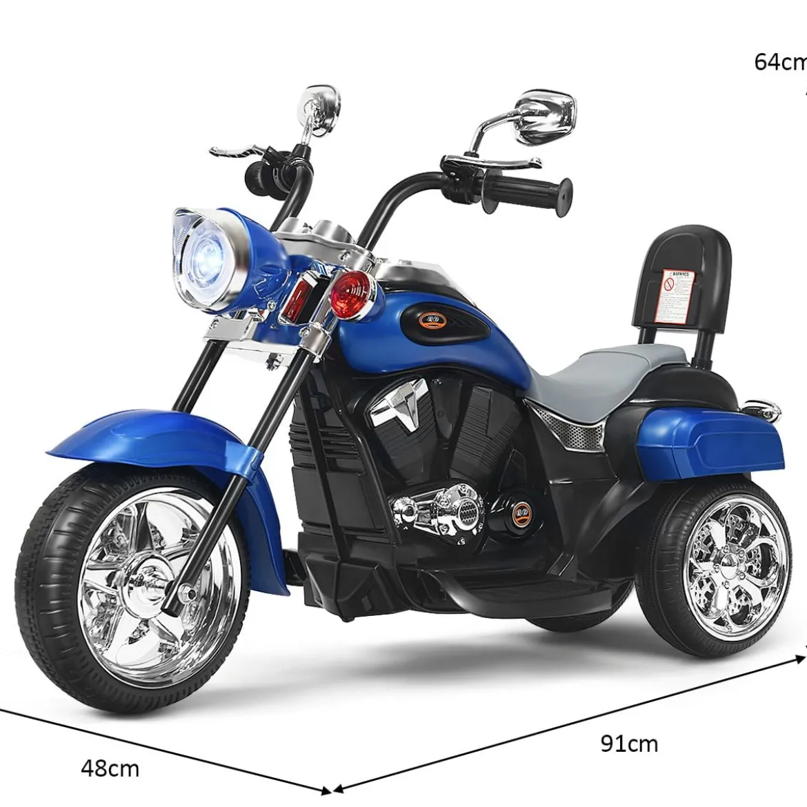 6V Kinder Elektro Motorrad mit Verstellbaren Scheinwerfer & Sound Dreirad Elektromotorrad