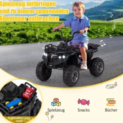 6V Kinder Elektro Quad mit Vorwärts- & Rückwärtsfunktion Elektroauto ATV Kinderquad Schwarz
