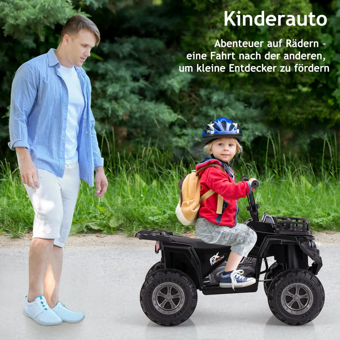 6V Kinder Elektro Quad mit Vorwärts- & Rückwärtsfunktion Elektroauto ATV Kinderquad Schwarz