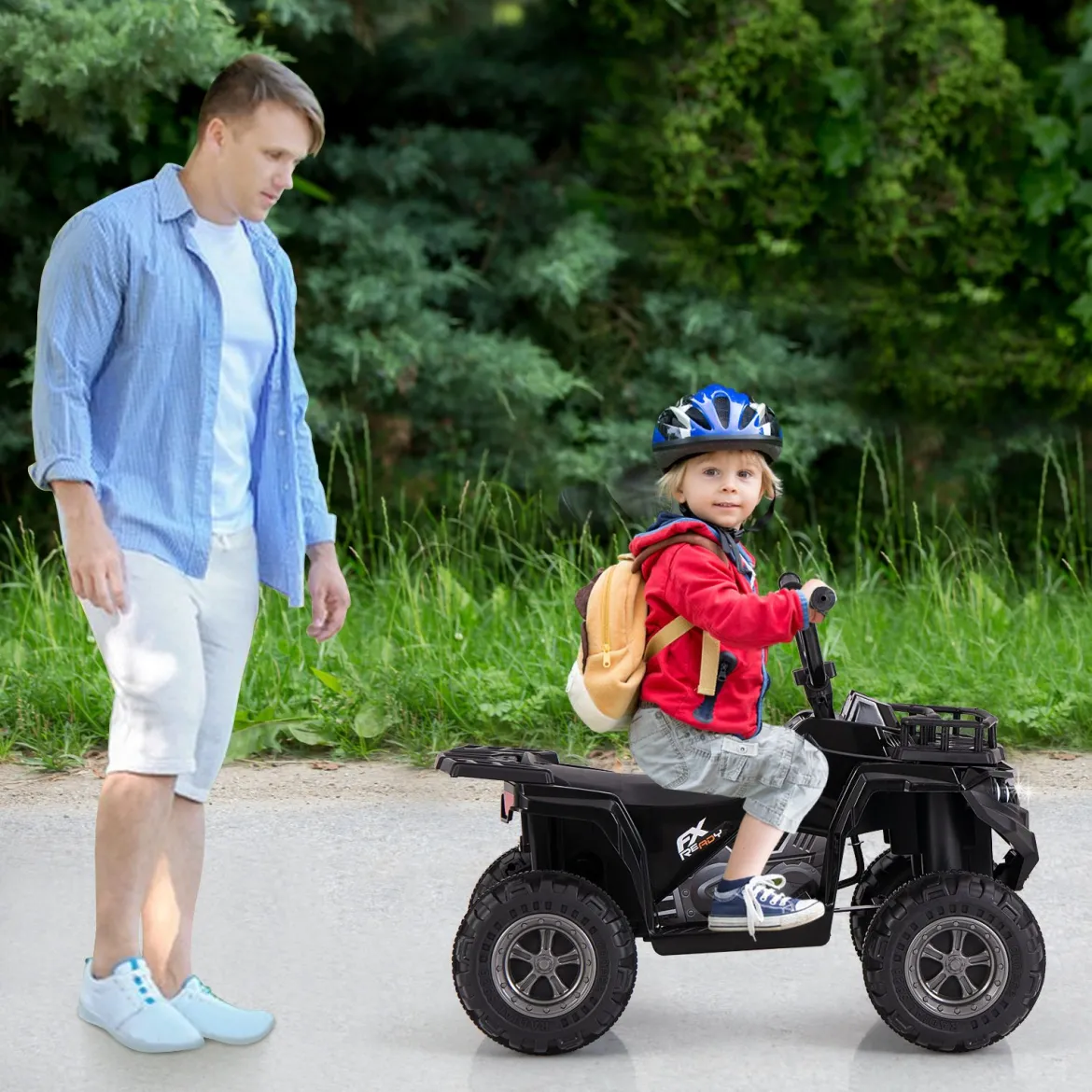 6V Kinder Elektro Quad mit Vorwärts- & Rückwärtsfunktion Elektroauto ATV Kinderquad Schwarz