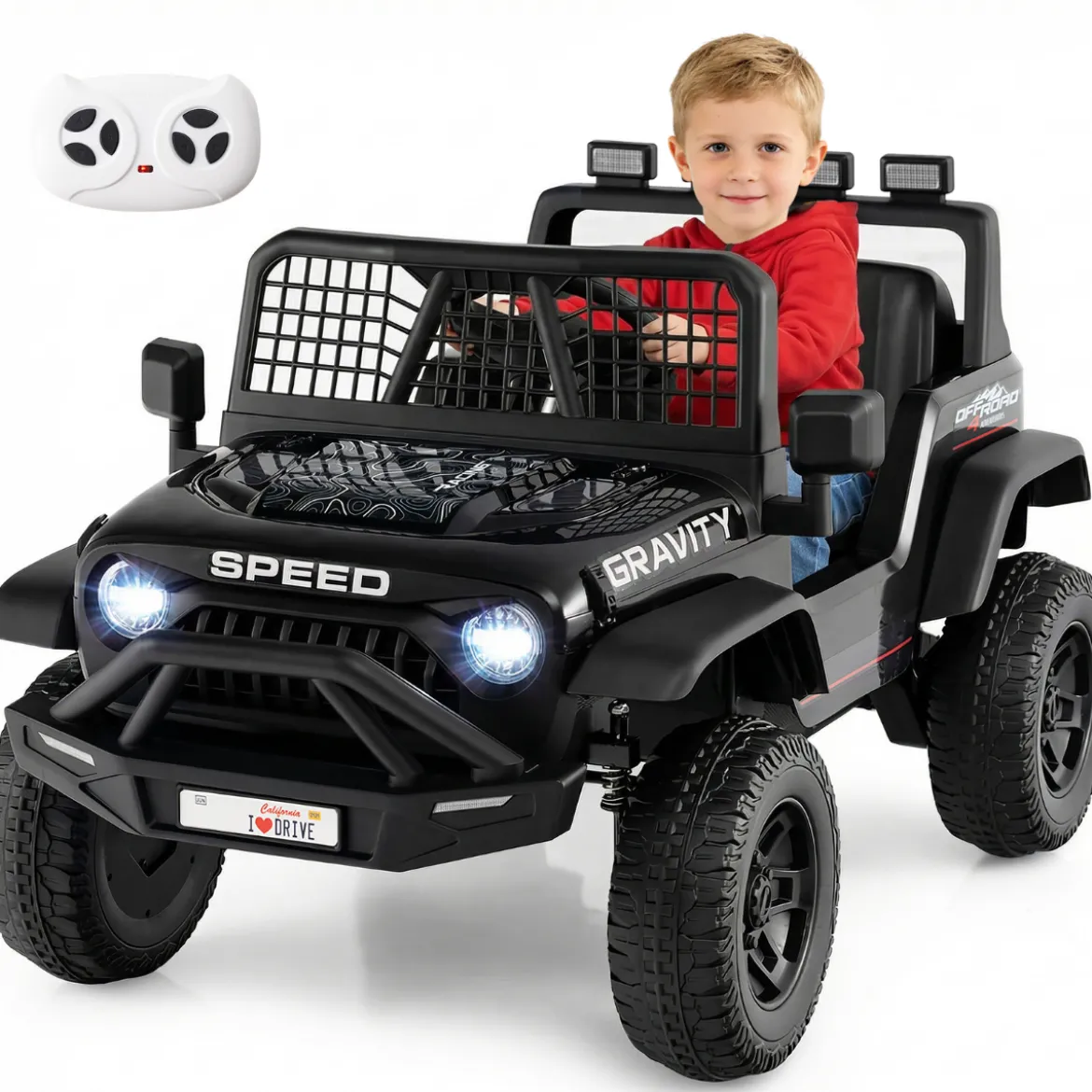 24 V Kinderfahrzeug elektrisches Kinderauto mit Fernbedienung Musik Hupe LED-Scheinwerfer Weiß/Schwarz/Rosa