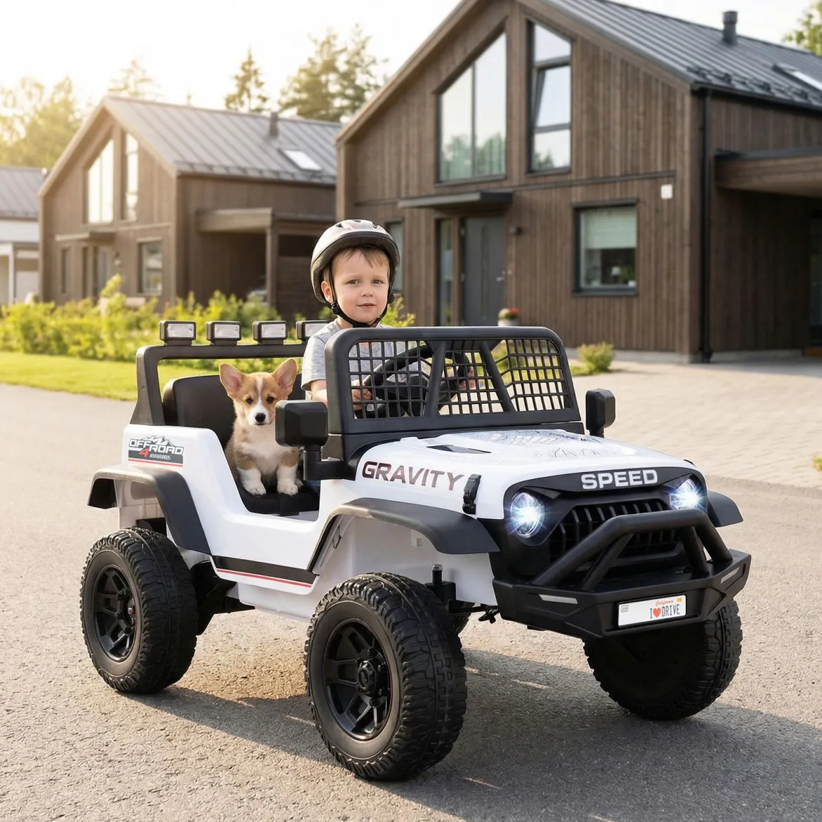 24 V Kinderfahrzeug elektrisches Kinderauto mit Fernbedienung Musik Hupe LED-Scheinwerfer Weiß/Schwarz/Rosa