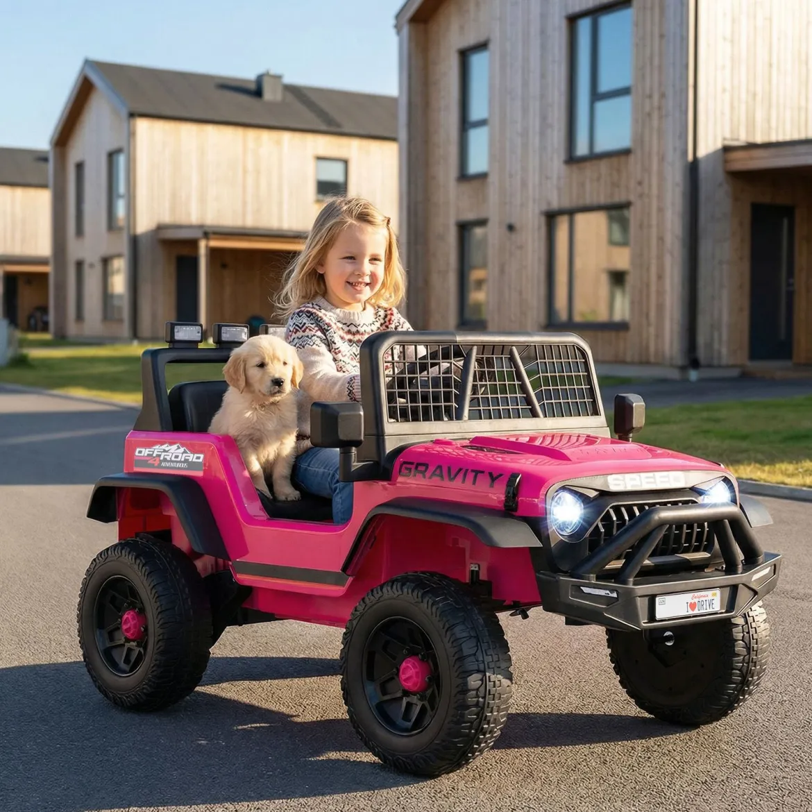 24 V Kinderfahrzeug elektrisches Kinderauto mit Fernbedienung Musik Hupe LED-Scheinwerfer Weiß/Schwarz/Rosa