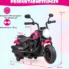 6V Kinder Motorrad mit Scheinwerfern & USB & Stützrädern Elektromotorrad Rosa