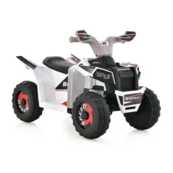6V Kinder Quad Elektro mit Vorwärts-/ Rückwärtsschalter Kinderquad Mini Elektroquad Weiß
