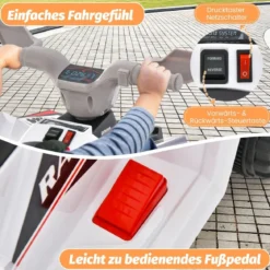 6V Kinder Quad Elektro mit Vorwärts-/ Rückwärtsschalter Kinderquad Mini Elektroquad Weiß