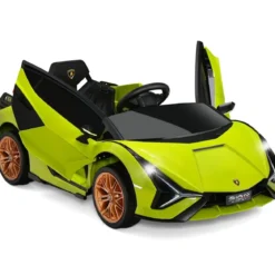 12V Lamborghini Kinder Elektroauto mit 2,4G-Fernbedienung Kinderauto 3-5km/h mit MP3 Grün