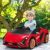 12V Lamborghini Kinder Elektroauto mit 2,4G-Fernbedienung Kinderauto 3-5km/h mit MP3 Rot