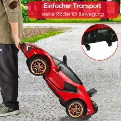 12V Lamborghini Kinder Elektroauto mit 2,4G-Fernbedienung Kinderauto 3-5km/h mit MP3 Rot