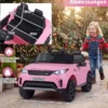 12V Land Rover Kinder-Elektroauto Federung LED Musik Kabellos Kinder ab 3 Jahren Rosa